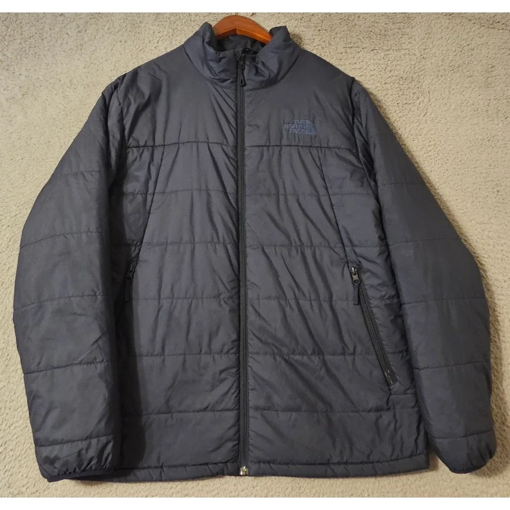 The North Face Mens Bombay Puffer Jacket Navy Blue Full Zip NF00CNW9 Size Large
